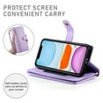 thumbnail image 7 of Allytechgroup Wallet Case for Apple iPhone 12 / 12 Pro, 9 Cards Holder + Zipper Pocket + Hand Wrist Shockproof Stand Flip Cover RFID Blocking Phone Case for Women Men, Purple, 7 of 7