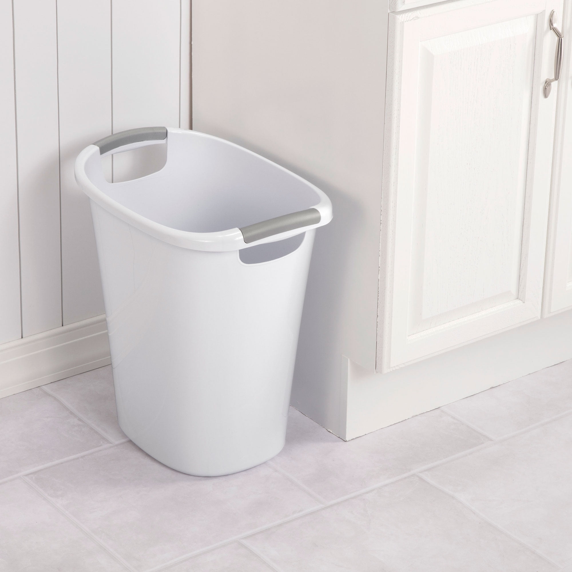 Sterilite 10638006 6 Gallon White Ultra Plastic Wastebasket Trash Can