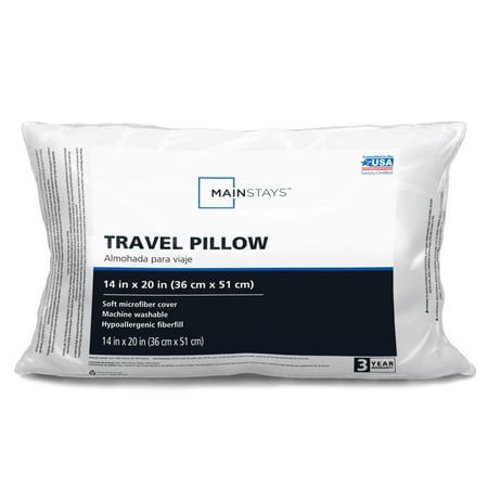 Mainstays Mainstays 100 Polyester Travel Pillow 14 X 20 In