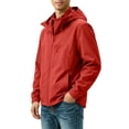 thumbnail image 3 of Sevevn Men 3 In 1 Rain Jacket Detachable Hood Regular Fit Waterproof Shell With Fleece Liner Chest Zip Pocket Side Pockets Elastic Cuffs For Hiking Wear, 3 of 8