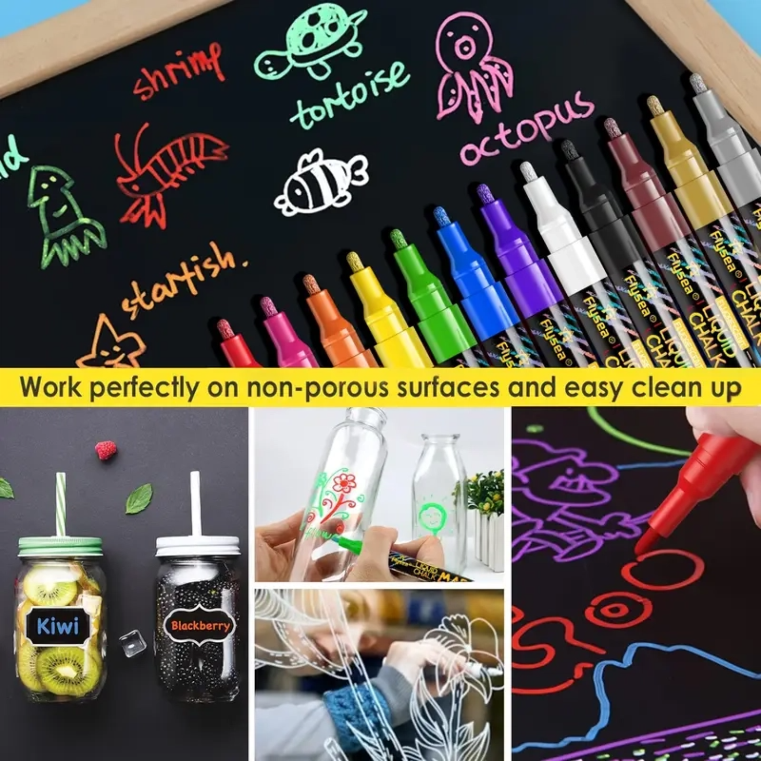 Liquid Chalk Markers 12-Pack, 1mm Extra Fine Point photo 5