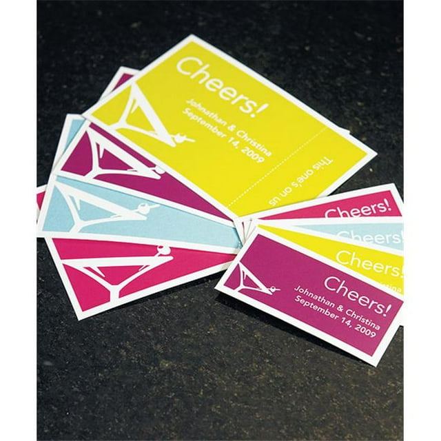 Weddingstar 8878-31 Martini Themed Drink Ticket- Small- Fuchsia