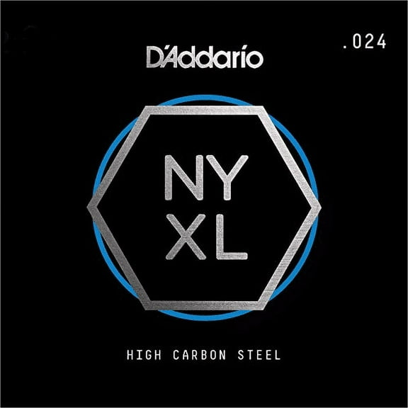 D'Addario NYXL Single Plain Carbon Steel Guitar String | .024