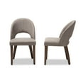 thumbnail image 5 of Baxton Studio Wesley Mid-Century Modern Light Grey Fabric Upholstered Walnut Finished Wood Dining Chair (Set of 2), 5 of 7