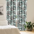 thumbnail image 2 of Ambesonne Floral Curtains, Abstract Foliage Autumn Vibe, Pair of 28"x63", Pale Seafoam Tan and Brown, 2 of 5