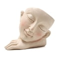 thumbnail image 1 of Femenino Humano Cara Flor Pot Oficina Suculenta Planta Posición de dormir Flowerpot Escultura Jarrón Plantador Interior Decoración al aire libre Inevent HA011260-00B, 1 of 7