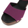thumbnail image 2 of YDN Women Open Square Toe Nail Studded Sandals Platform Block Chunky High Heels Summer Dressy Date Shoes Size 5 Purple, 2 of 3