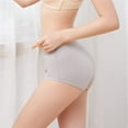 thumbnail image 5 of Women Menstrual Period Underwear Physiological Leak Proof Cotton Panties Widened Crotch Plus Size Solid Briefs Sanitary Underpants, 5 of 10