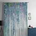 thumbnail image 5 of Green Botanical Semi Sheer Curtains Drapes for Living Room,Bedroom,French Doors Window 54 Inches Long,Watercolor Spring Floral Oil Painting Elegant Rod Pocket Chiffon Curtain Drapery Voile Panel, 5 of 6