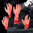 thumbnail image 4 of Juego de 4 manos y pies desprendidos para Halloween, partes del cuerpo rotas, sangrientas y aterradoras, accesorios y decoraciones para Halloween., 4 of 5