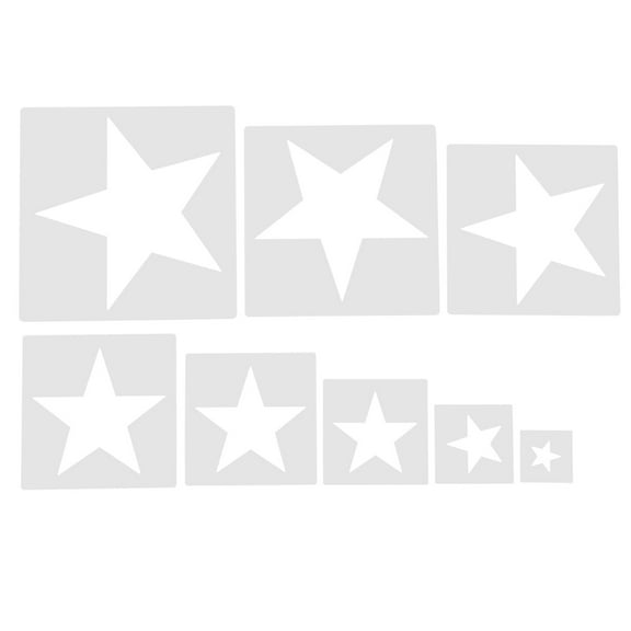 Painting Template DIY Stencil Stencils Star for Crafts Holiday Portable Spray White Plastic 8 Pcs