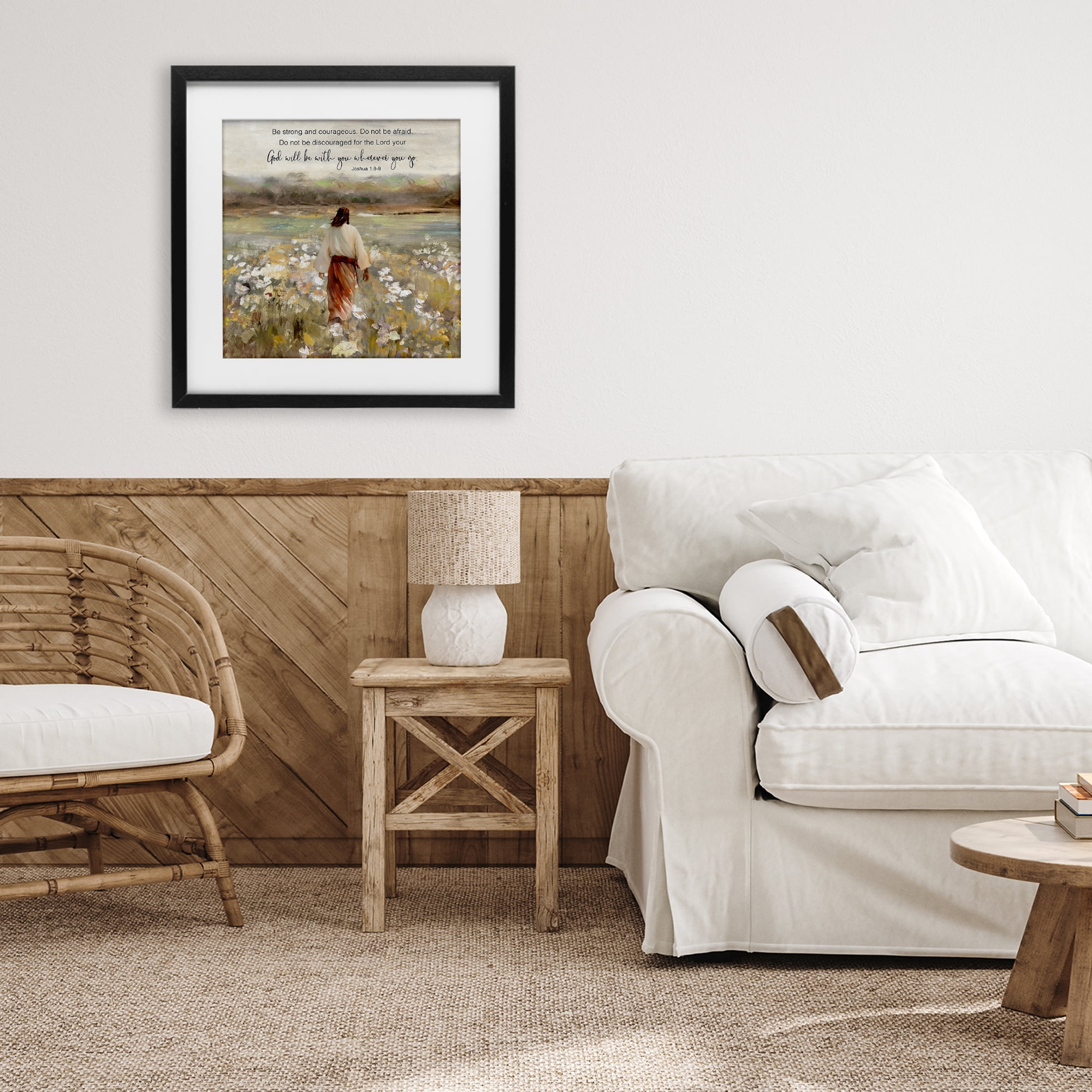 Stupell Industries God With You Wherever Black Framed Print Under Glass, design by Sally Swatland