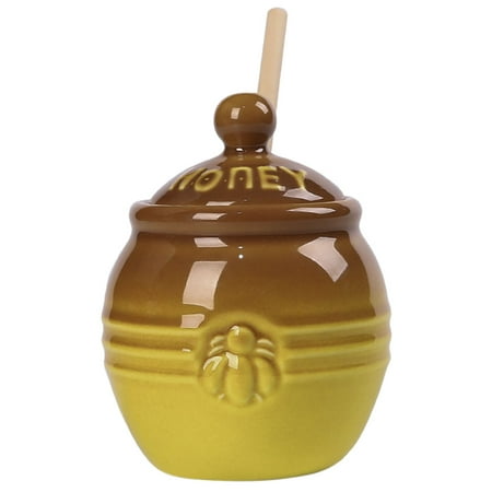 

FRCOLOR Honey Holder Jar Lidded Honey Pot with Stirring Rod Ceramic Storage Honey Canister Kitchen Jar