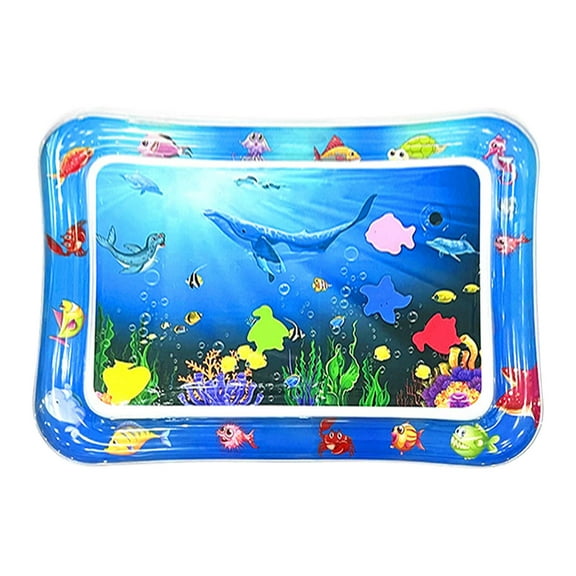 Interactive Water Play Mat - 26" × 18.5" Sensory Activity Pad with Fish Design, Thickened Water-Filled Mat for Kids and Pets, Easy Setup and Storage
