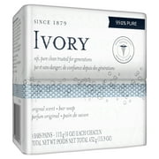 Ivory Bar Soap, Original Scent, All Skin Types, 4 Count, 4 Ounces Each