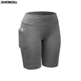thumbnail image 2 of Quick Dry Women Shorts Women Elastic Short With Pocket Feminino Casual Fitness Workout Shorts White S, 2 of 6