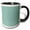 Black/White, variant on 3drose, Common White Daisy Polka Dot Pattern on Teal Blue, 15oz Two-tone Blue Mug