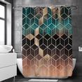 thumbnail image 5 of Cortina de ducha de tela, diseño impermeable y poliéster, de secado rápido, cortinas de ducha para baño, 5 of 5