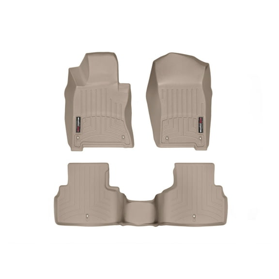 WeatherTech Custom Fit FloorLiners compatible with Infiniti Q60, Q50 - 1st & 2nd Row, Tan