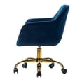 thumbnail image 4 of Swivel Office Chair, Task Chair With Tufted Back and Golden Base, Modern Upholstered Accent Chair Computer Desk Chair for Living Room Bedroom Office, Navy, 4 of 9