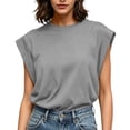 thumbnail image 2 of Axiiglly Plus Size Blouses for Women, Short Sleeves Solid Color Crew Neck Lightweight Summer Outdoor Tops, S-3XL, 2 of 10