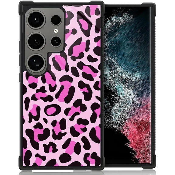 Case for Samsung Galaxy S25 Ultra,Military-Grade TPU Protection with Shock-Absorbing Edges, Slim Anti-Drop Cover Case for Samsung Galaxy S25 Ultra -Pink Leopard Cute Print