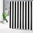 thumbnail image 2 of Black and White Shower Curtain,Striped Bathroom Curtain,72x72 inch Waterproof Polyester Fabric,Fashion Bath Decor,Ring Hooks Included, 2 of 6