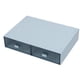 thumbnail image 1 of Organizador de cajones de escritorio, impermeable, a prueba de polvo, de plástico, bricolaje, combinación multicapa, apilable, caja de almacenamiento con 2 cajones, azul a rayas, 1 of 5
