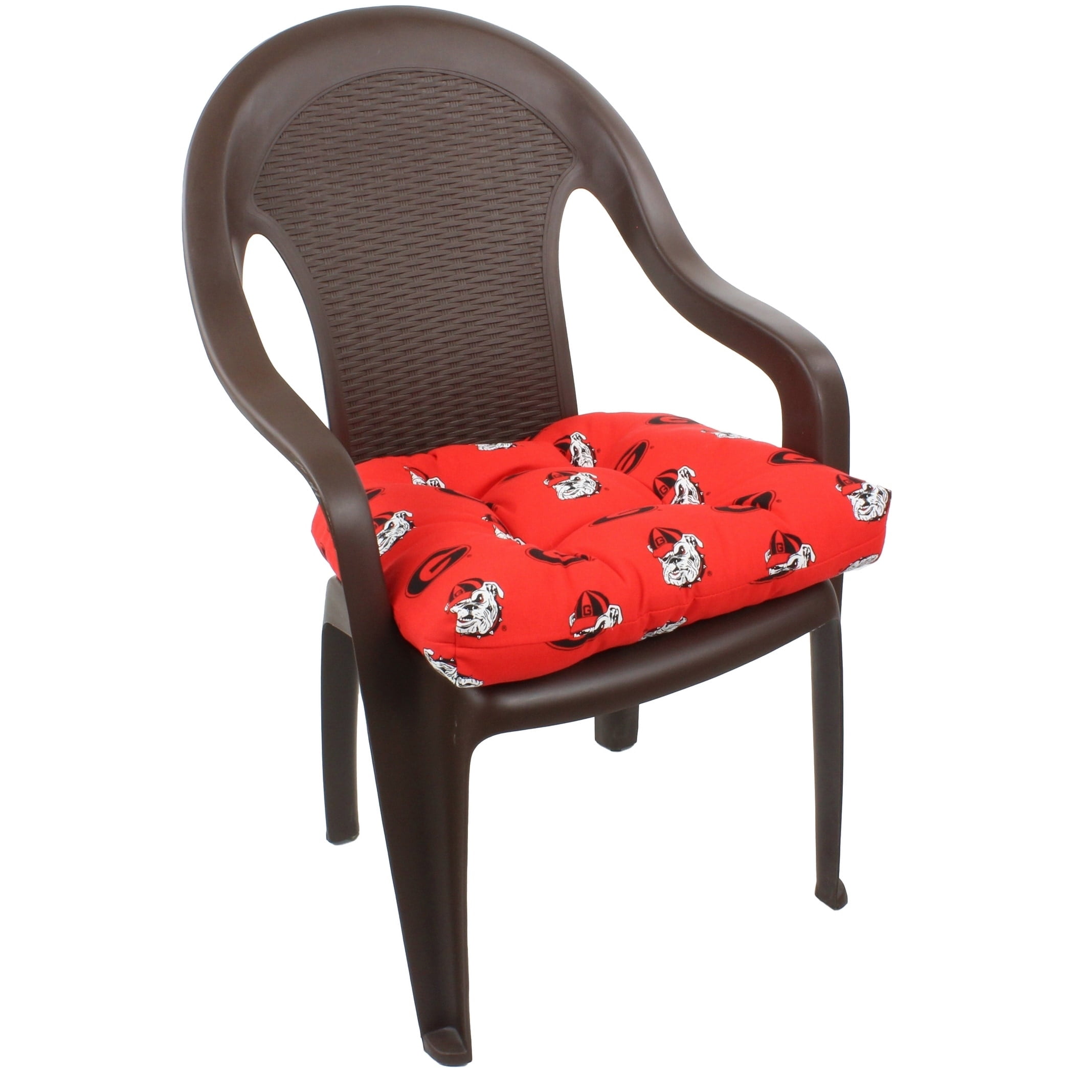 College Covers Georgia Bulldogs Patio Seat D Cushion 20" x 20", 2 Tie Backs