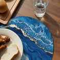 thumbnail image 4 of Round Placemats Blue Ocean Waves 15 inch Set of 6 Table Mats for Dining Table Abstract Heat Resistant Non-Slip Kitchen & Home Decorative Place Mat Set, 4 of 8