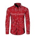 thumbnail image 3 of Camisas navideñas para hombre, camisas de manga larga con botones para fiesta de Papá Noel, camisas de calle para exteriores, camisa elástica de invierno con cuello vuelto, 3 of 5