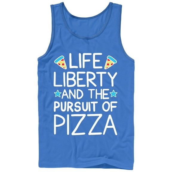 Men's Lost Gods Life Liberty Pursuit of Pizza Tank Top Royal Blue Large