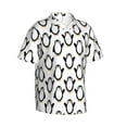 thumbnail image 3 of Xecao Lovely Penguin print Hawaiian shirt - a stylish short-sleeve button-down for men, perfect for casual beach and tropical outings., 3 of 9