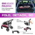 thumbnail image 5 of Extra Large Dog Stroller for Big Dogs Up to 88 Lbs – Heavy Duty Pet Stroller with 360° Swivel Wheels & Shock Absorption, Removable Washable Pad, Foldable Design for Travel, Vet, Hiking, and Shopping,, 5 of 7