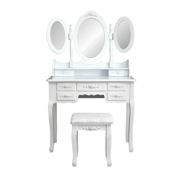 Makeup Vanity Table And Mirror Stylish, Natividad Makeup Vanity Set With Mirror