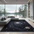 thumbnail image 2 of ODIKA 8'x10' Washable Area Rug Nebula Galaxy Starry Planets Motif Planetary Stars Themed Large Flowing Dynamic for Dining Room, Office, Lounge, Non-Slip Chair-Friendly Mat, 2 of 7