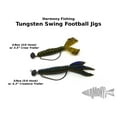 thumbnail image 4 of Harmony Fishing - Tungsten Swing Football Jigs [Pack of 3 w/ 10 Bait Pegs] Swinging Football/Rugby jigs with Hooks for bass Fishing 3/8 oz, 5/0 Hook 3 Pack, 4 of 7