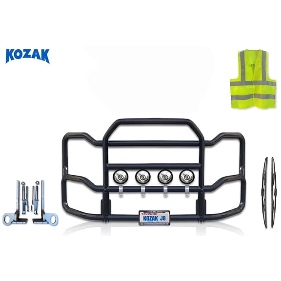 Kozak Semi Truck Compatible with T660 Front Grille Deer Guard Bumper - Black (Aftermarket)
