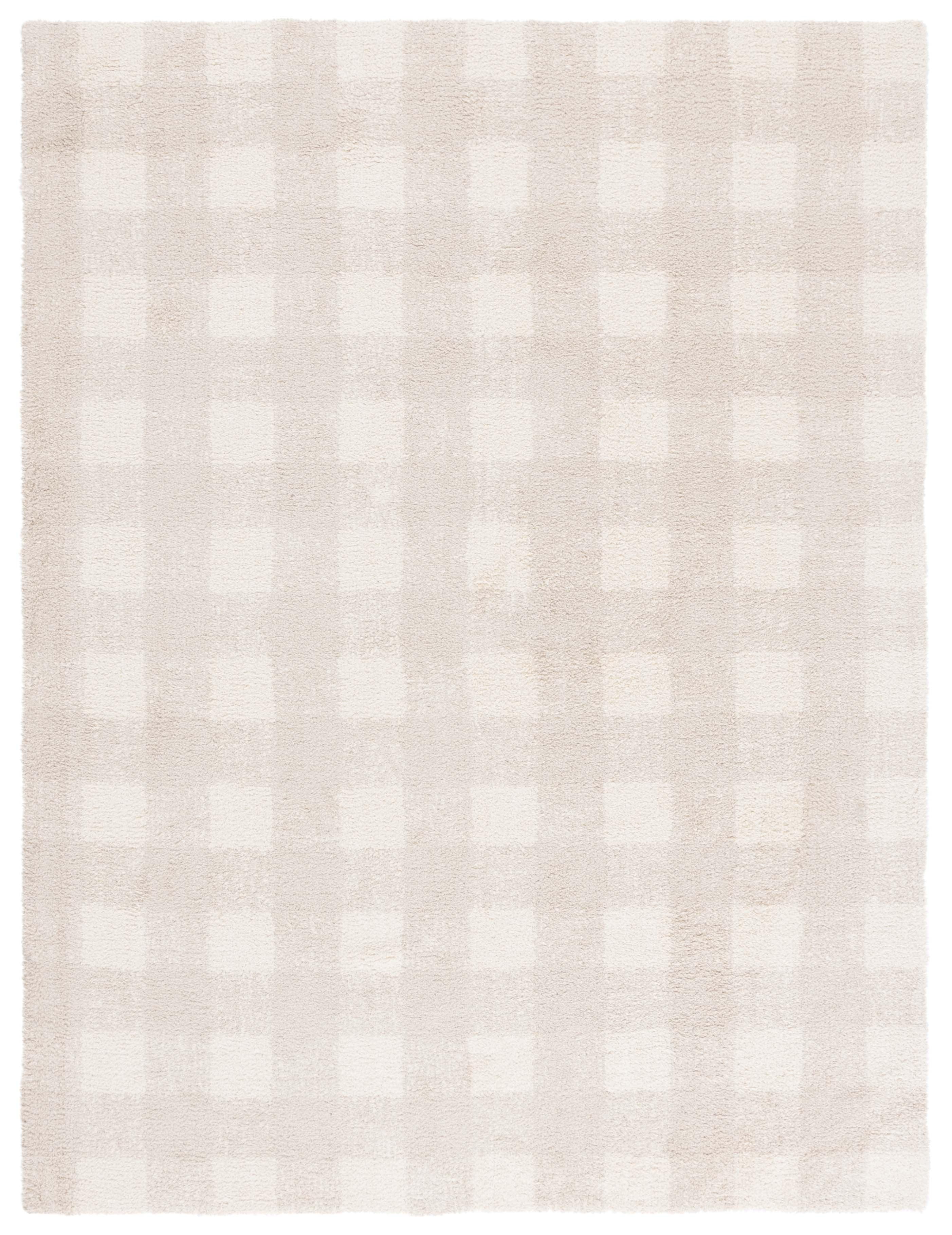 SAFAVIEH Easy Care Maggie Plaid Area Rug, Ivory/Beige, 5' x 8'