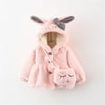 thumbnail image 2 of Infant Baby Girls Winter Coat Faux Fur Fleece Outwear Hooded Thick Warm Jacket With Bag, 2 of 4