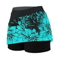 thumbnail image 5 of Women's Athletic Skorts Inner Shorts Floral Print 2 In 1 Shorts Trendy Slim Fit Running Athletic Sports Mini Skirts,Blue,5XL, 5 of 5