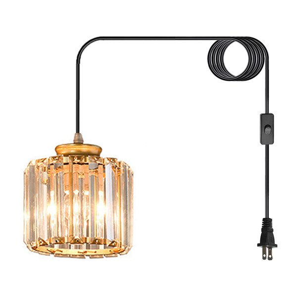 Plug In Chandelier Lighting With Long Cord Dining Room Glass Gold Boho Pendant Light Fixtures Plug In Hanging Lamp