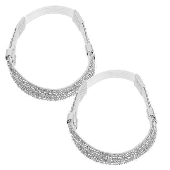 Minkissy Women's Elegant PU Rhinestone High Heel Shoe Straps Replacement Pair for Dress Shoes Accessories