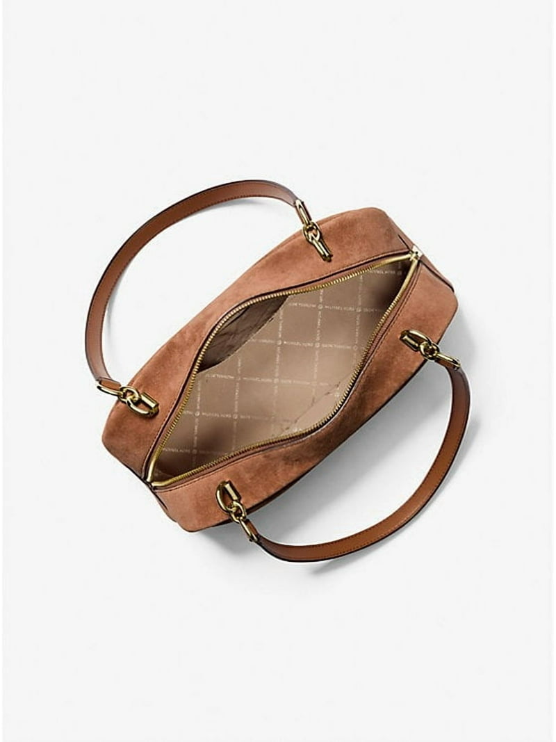 Michael Kors Outlet Cecily Medium Suede Shoulder Bag - Luggage