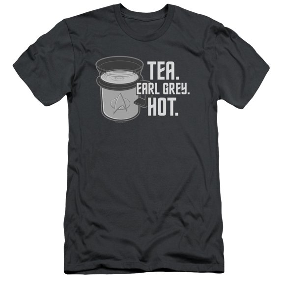 Star Trek Earl Grey Adult 30/1 T-Shirt Charcoal