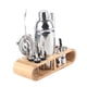 thumbnail image 3 of Juego de 11 piezas de coctelera de acero inoxidable, mezclador de bebidas, barman, herramientas de martini, kit de barra con base de madera, 3 of 15