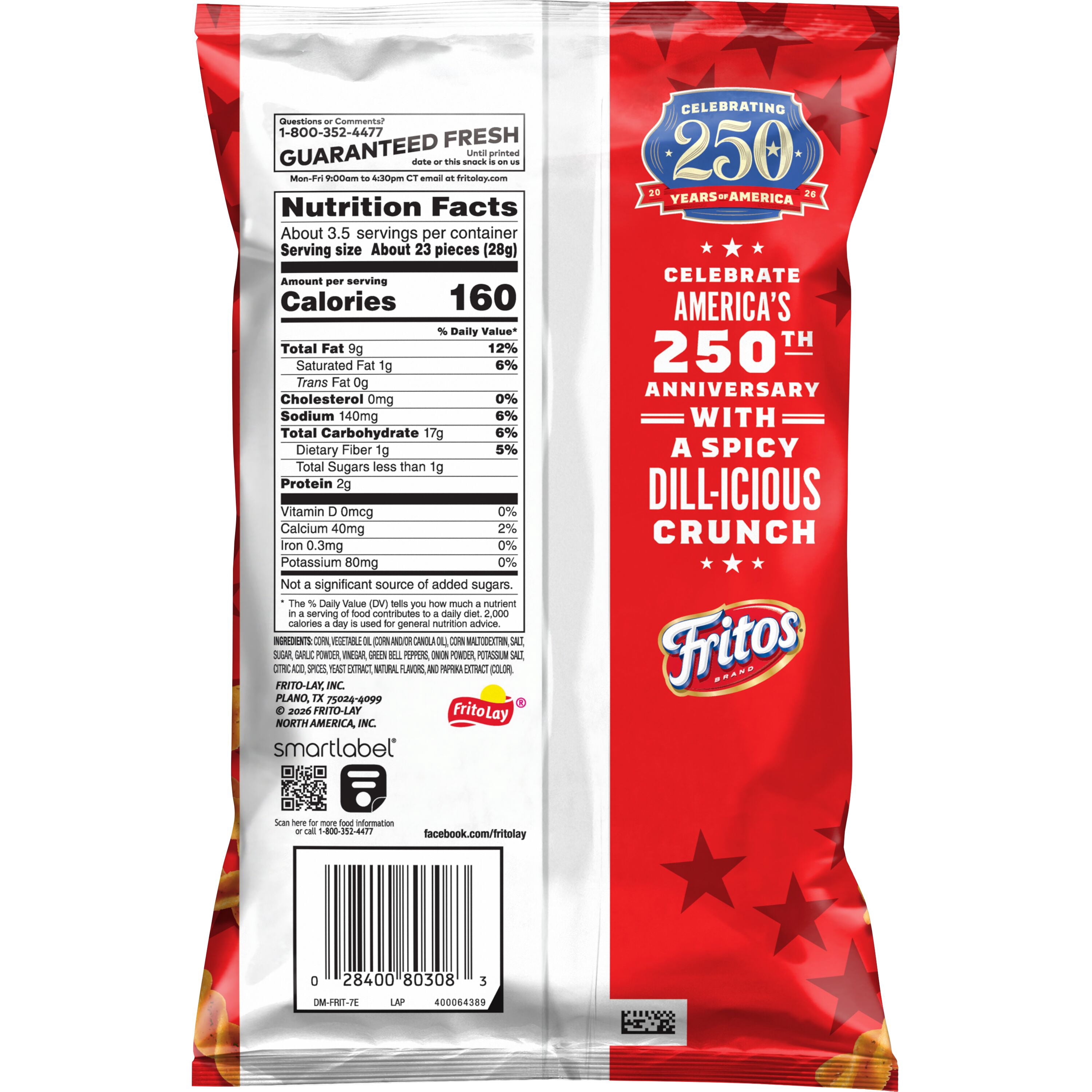 Fritos Flavor Twists  Spicy Dill Pickle Corn Chips Bag, 3.375 oz