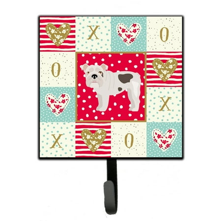 

Carolines Treasures CK5831SH4 English Bulldog 2 Love Leash or Key Holder Red 7Hx4.25W multicolor