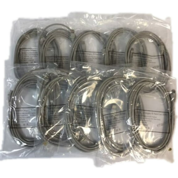 Pack of 10 10' ft Cat5E Patch LAN Network Ethernet Cables STP SHIELDED 350mMHz