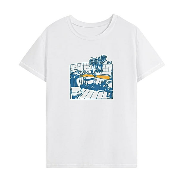 Camiseta para mujer verano señoras casual básica camiseta para deportes caminar mujer SG